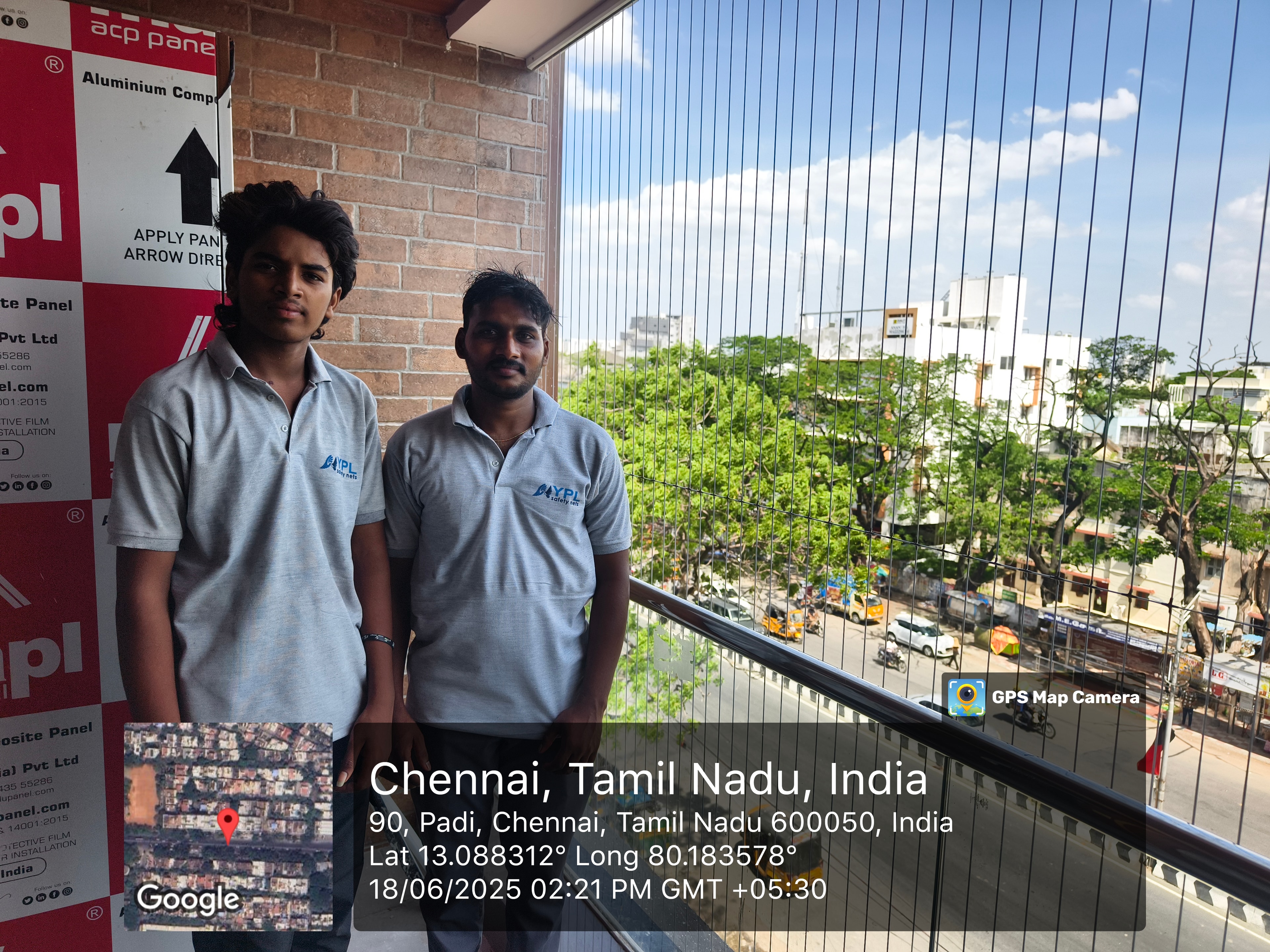 YPL Safety Nets team at Padi Chennai installation site